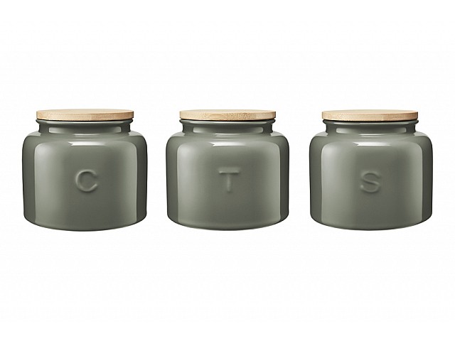 Банка для сыпучих продуктов Indulgence 600 мл, 3 шт серо-зеленая