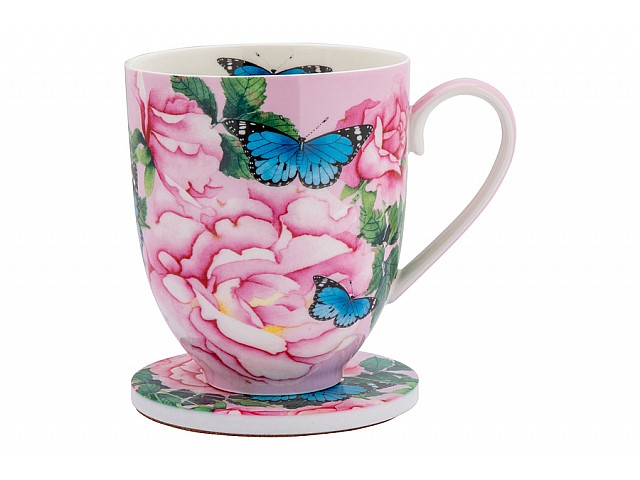 Кружка с подставкой Розы, 0,4 л