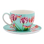 Чашка с блюдцем Тюльпаны, 0,4 л