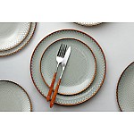 Тарелка суповая 23х45 см Серые ромбы Mandala серо-бежевая