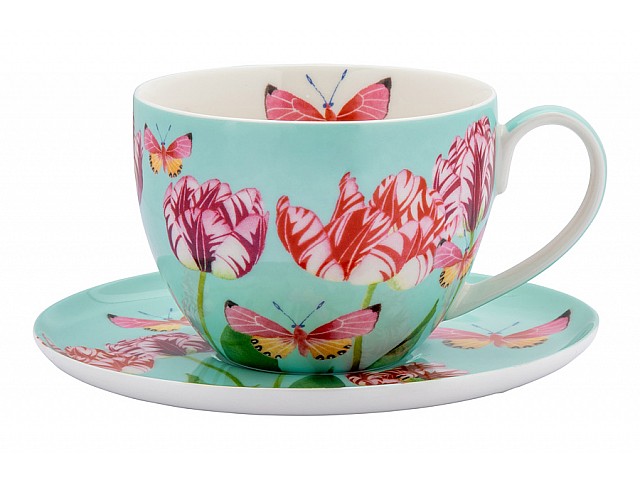 Чашка с блюдцем Тюльпаны, 0,4 л