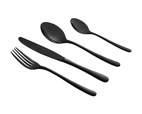 Набор столовых приборов Leveson, чёрный, 6 персон, 24 предмета