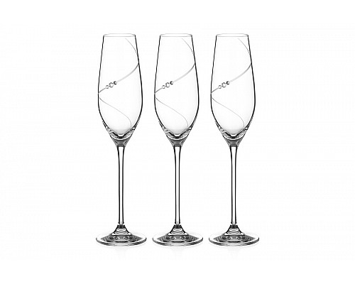 Набор бокалов для шампанского Силуэт Diamante 210 мл 6 шт