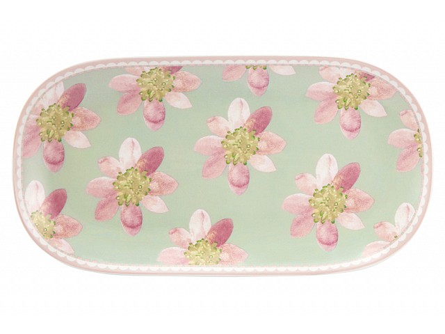 Блюдо овальное Primula, шалфей, 33х17,5 см