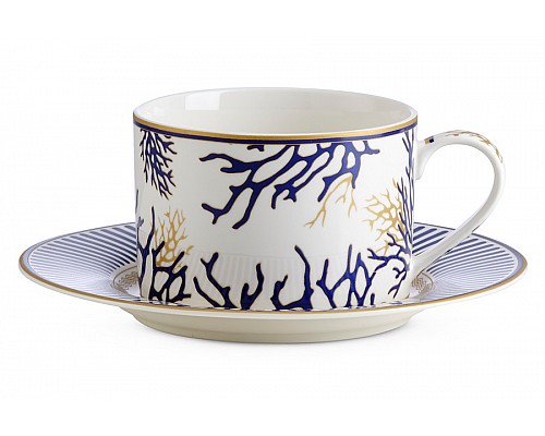 Пара чайная Кораллы Corallo на 1 персону 220 мл белая