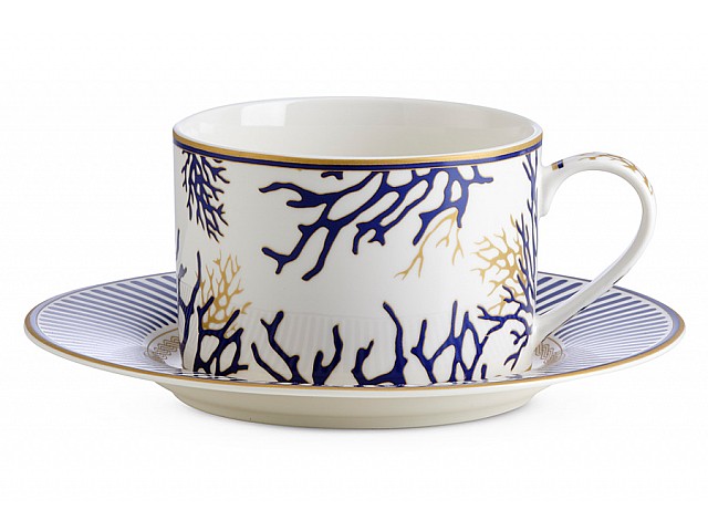 Пара чайная Кораллы Corallo на 1 персону 220 мл белая