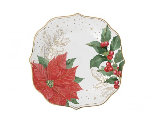 Тарелка десертная Пуансеттия и ягоды Easy Life 19 см