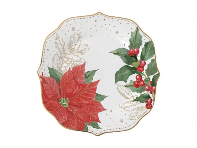 Тарелка десертная Пуансеттия и ягоды Easy Life 19 см