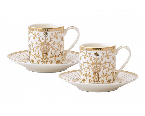 Пара кофейная Golden на 2 персоны 4 предмета белая