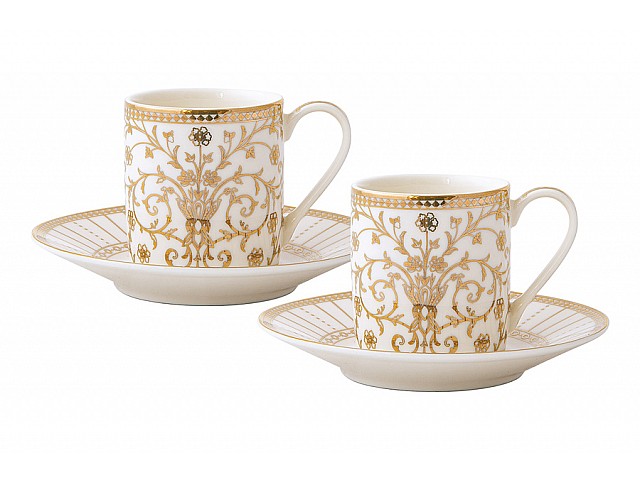 Пара кофейная Golden на 2 персоны 4 предмета белая