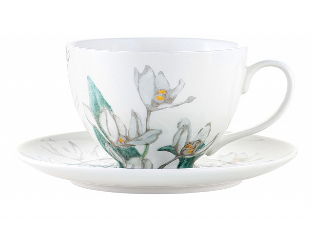 Чашка с блюдцем Орхидея белая, 0,24 л