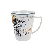 Кружка Зима A. Vivaldi 380 мл белая с голубым кантом