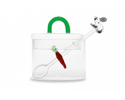 Сахарница Кролик и морковка Monterey 9 см 300 мл с ложкой