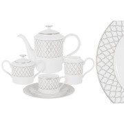 Чайный сервиз Виндзор (платиновая лента) Anna Lafarg Emily 6 персон 21 предмет