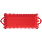 Блюдо прямоугольное с ручками Easy Life Elite красное 43х16 см