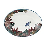 Салатник Цветы и птица Reminisce 32х23 см 1,5 л овальный синий