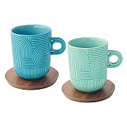 Набор из 2-х кружек Радуга мятная и морская волна Easy Life 350 мл