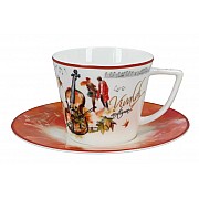 Пара чайная Осень A. Vivaldi 230 мл белая/красная