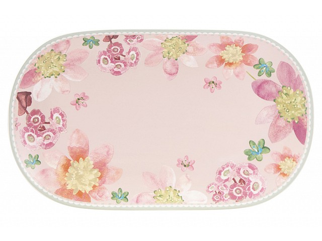 Блюдо овальное Primula, розовое, 37х23 см
