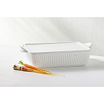 Форма для запекания Speckle 33х23 см с крышкой прямоугольная молочная