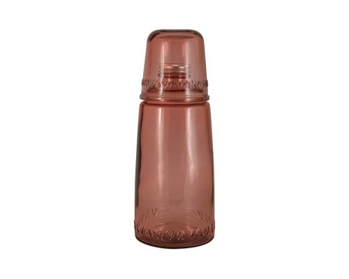 Бутылка для воды 1 л со стаканом 0,22 л Natural Water розовые