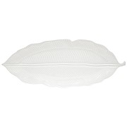 Блюдо-листок Мадагаскар белое 47 х 19 см