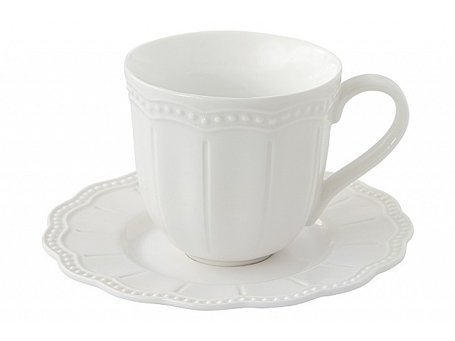Чашка с блюдцем Easy Life Elite белая 250 мл