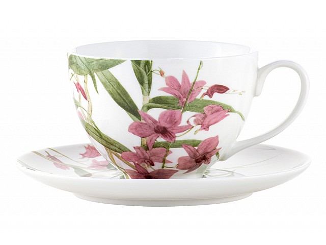 Чашка с блюдцем Орхидея розовая, 0,24 л
