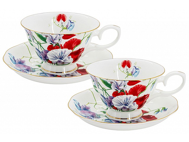 Набор чашек с блюдцами Душистый горошек, 0,18 л, 2 шт