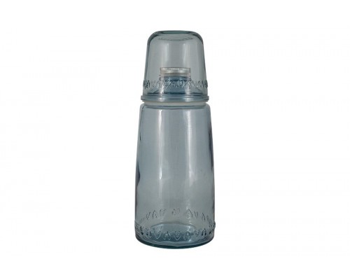 Бутылка для воды 1 л со стаканом 0,22 л Natural Water голубые