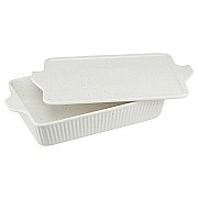 Форма для запекания Speckle 33х23 см с крышкой прямоугольная молочная