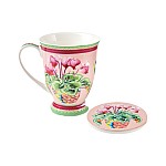 Кружка с подставкой Цикламен, 0,3 л