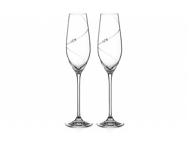 Набор бокалов для шампанского Силуэт Diamante 210 мл 2 шт