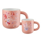 Кружка Цветы Camilla 2 шт 380 мл и 120 мл светло-оранжевая