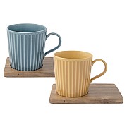 Набор из 2-х кружек Время отдыха синяя и жёлтая Easy Life 380 мл