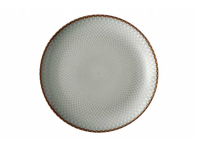 Тарелка обеденная 27 см Серые ромбы Mandala серо-бежевая