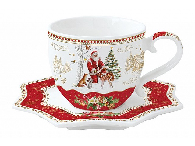 Чашка с блюдцем Новогодние сувениры Easy Life 0,25 л