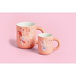 Кружка Цветы Camilla 2 шт 380 мл и 120 мл светло-оранжевая