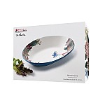 Салатник Цветы и птица Reminisce 32х23 см 1,5 л овальный синий