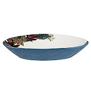 Салатник Цветы и птица Reminisce 32х23 см 1,5 л овальный синий