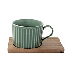 Набор из 2-х чашек для чая Время отдыха зелёная и светло-серая Easy Life 250 мл
