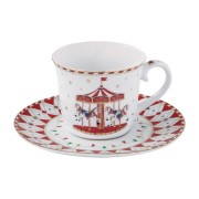 Чашка с блюдцем Рождественская карусель Easy Life 0,2 л
