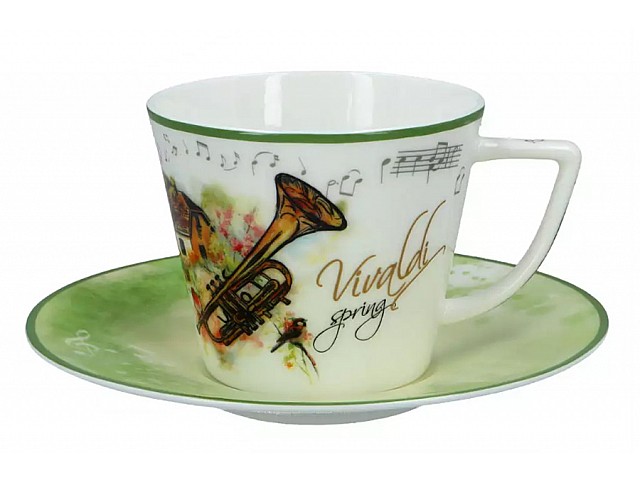 Пара чайная Весна A. Vivaldi 230 мл белая/зеленая