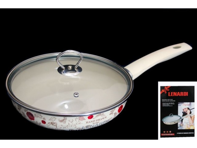 Сковородка с крышкой 26см Lenardi Птичий дворик