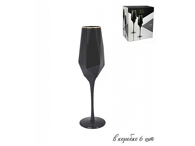 Набор фужеров Lenardi Ice черный 450 мл 6 шт