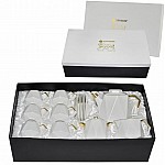 Чайный сервиз Lenardi Грани белый 17 предметов 220 мл