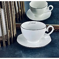 Чайный набор Lenardi Матовый белый на 6 персон 12 предметов