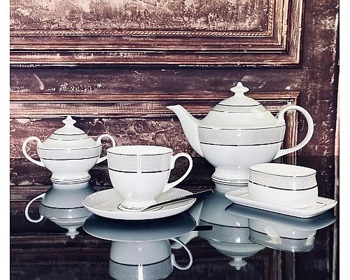 Чайный сервиз Lenardi Серебряная симфония на 6 персон 18 предметов