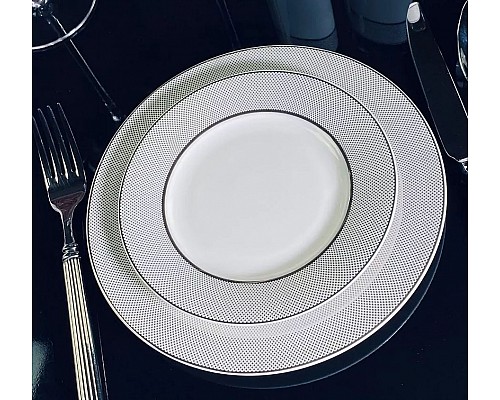 Набор из 6 тарелок 22 см Lenardi Серебряная симфония