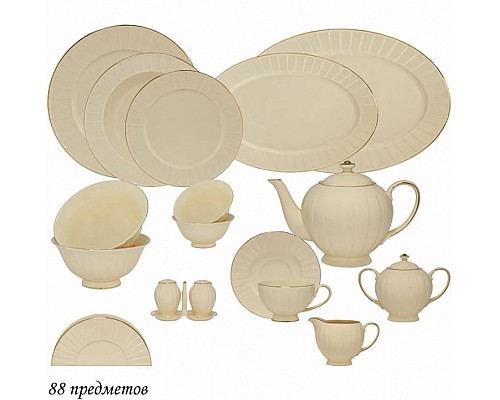 Столово-чайный сервиз на 12 персон 88 предметов Marzipan Lenardi